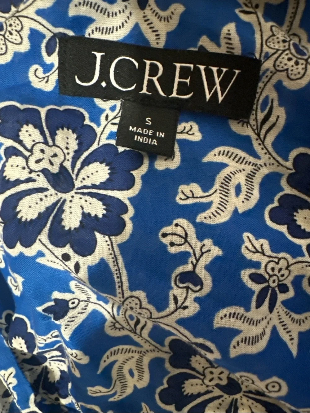 J.Crew Blue Floral Cotton Boho Mini Dress Size S Style CA458 - Picture 5 of 10